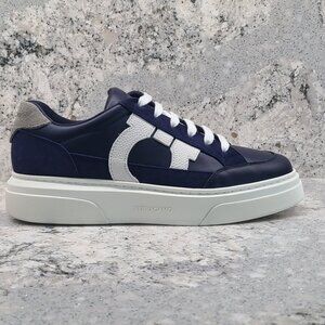 Ferragamo Low Top Sneaker with Gancini Inlay